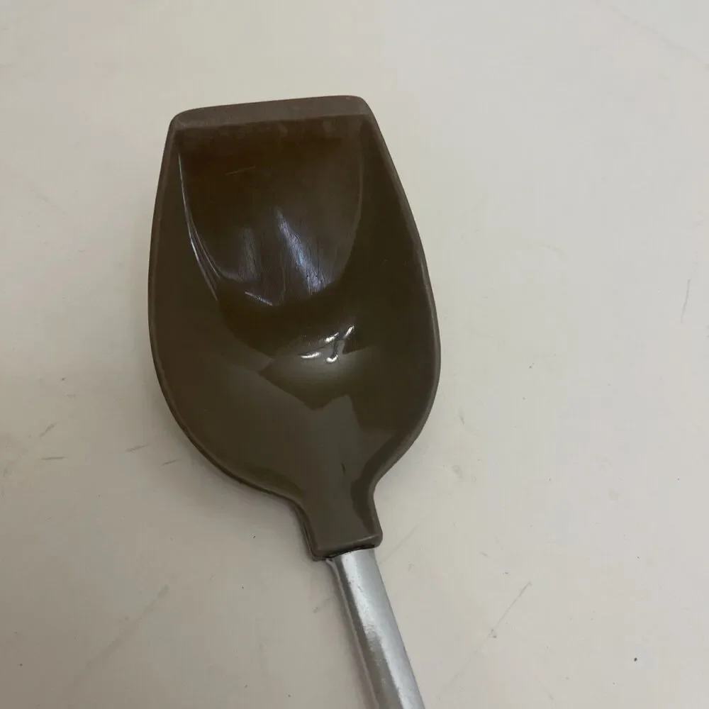 Vintage Wooden Handled Kitchen Spoon Brown Plastic MCM Cooking Utensil